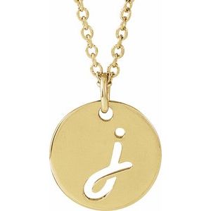 14K Yellow Gold Script Initial J 16-18" Necklace