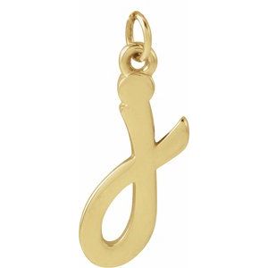 14K Yellow Gold Petite Initial J Pendant
