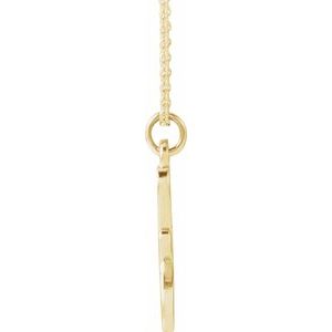 14K Yellow Gold Petite Initial F 16" Necklace