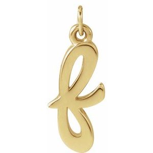 14K Yellow Gold Petite Initial F Pendant