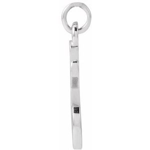 14K White Gold Petite Initial T Pendant