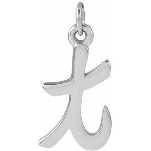 14K White Gold Petite Initial T Pendant