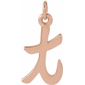 14K Rose Gold Petite Initial T Pendant