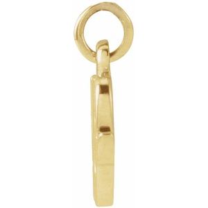 14K Yellow Gold Petite Initial W Pendant