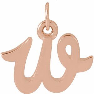 14K Rose Gold Petite Initial W Pendant
