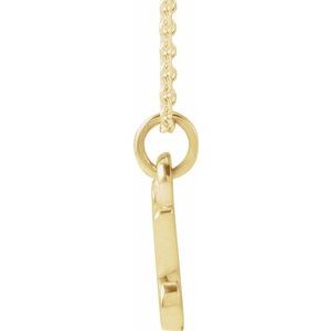 14K Yellow Gold Petite Initial U 16" Necklace