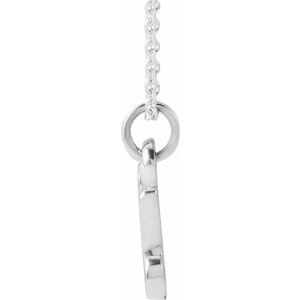 14K White Gold Petite Initial U 16" Necklace