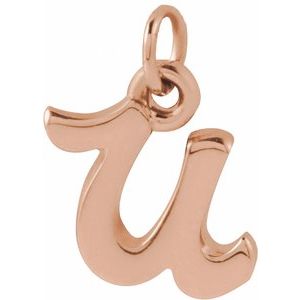 14K Rose Gold Petite Initial U Pendant