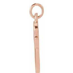 14K Rose Gold Petite Initial P Pendant