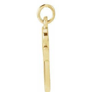 14K Yellow Gold Petite Initial P Pendant