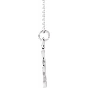14K White Gold Petite Initial K 16" Necklace