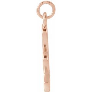 14K Rose Gold Petite Initial K Pendant