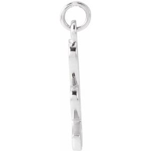 14K White Gold Petite Initial K Pendant