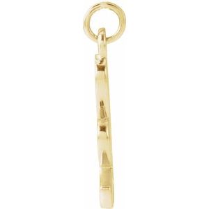 14K Yellow Gold Petite Initial K Pendant
