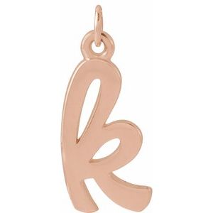 14K Rose Gold Petite Initial K Pendant