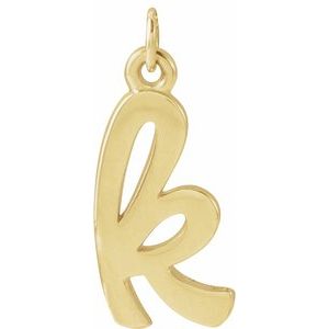 14K Yellow Gold Petite Initial K Pendant