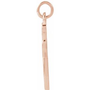 14K Rose Gold Petite Initial J Pendant
