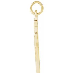 14K Yellow Gold Petite Initial J Pendant