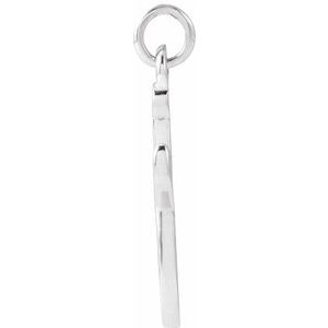 14K White Gold Petite Initial J Pendant