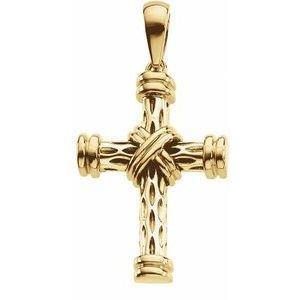 14K Yellow Gold 29.25x21.5 mm Cross Pendant