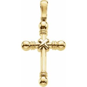 14K Yellow Gold 41.5x22.25 mm Cross Pendant