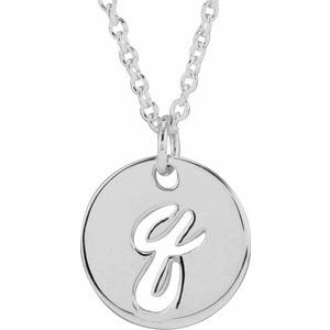 Platinum Script Initial Q 16-18" Necklace