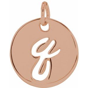 14K Rose Gold Script Initial Q Pendant