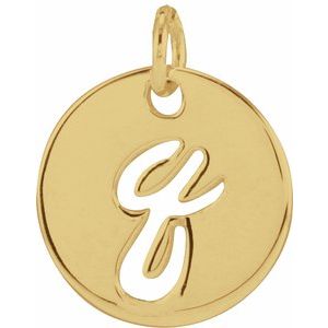 14K Yellow Gold Script Initial Q Pendant