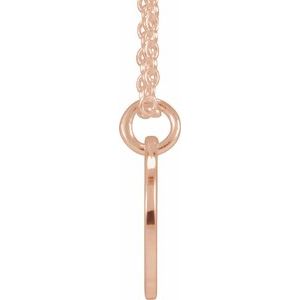 14K Rose Gold Script Initial Y 16-18" Necklace