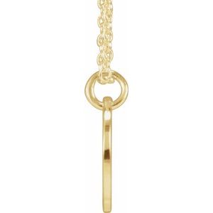 14K Yellow Gold Script Initial Y 16-18" Necklace