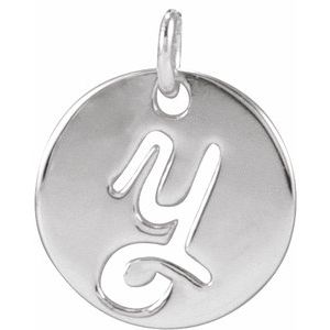 Platinum Script Initial Y Pendant