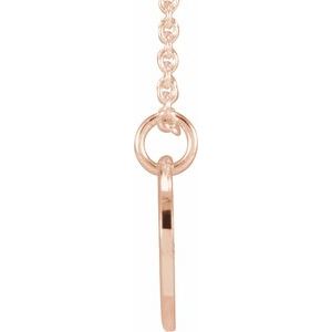 14K Rose Gold Script Initial W 16-18" Necklace