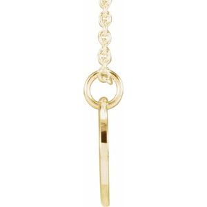 14K Yellow Gold Script Initial W 16-18" Necklace