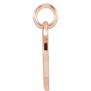 14K Rose Gold Script Initial W Pendant