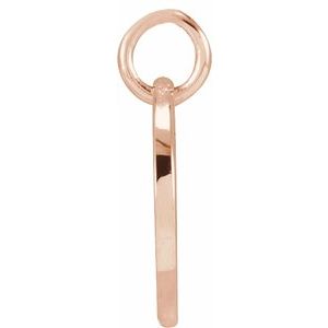 14K Rose Gold Script Initial N Pendant