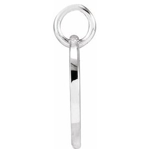 14K White Gold Script Initial N Pendant
