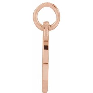 14K Rose Gold Script Initial F Pendant