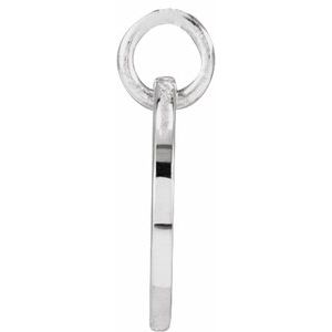 14K White Gold Script Initial F Pendant