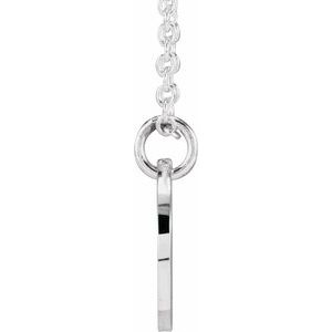 Platinum Script Initial D 16-18" Necklace