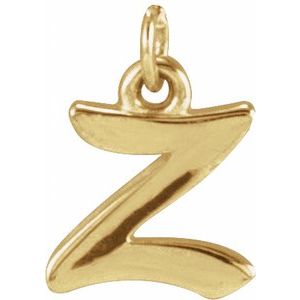 14K Yellow Gold Petite Initial Z Pendant