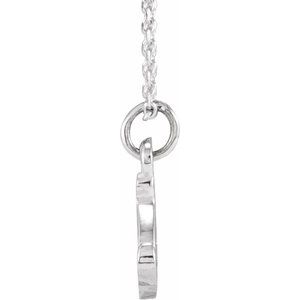 14K White Gold Petite Initial S 16" Necklace