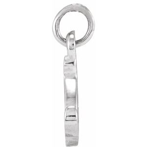 14K White Gold Petite Initial S Pendant