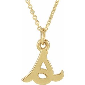 14K Yellow Gold Petite Initial S 16" Necklace
