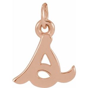 14K Rose Gold Petite Initial S Pendant