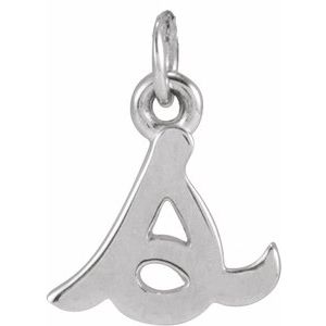 14K White Gold Petite Initial S Pendant