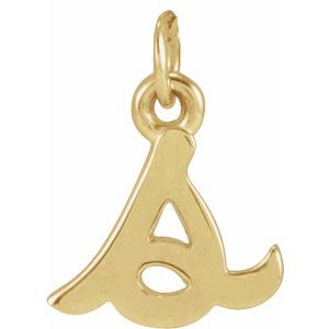 14K Yellow Gold Petite Initial S Pendant