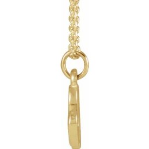 14K Yellow Gold Petite Initial N 16" Necklace