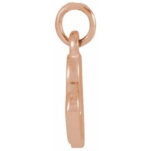 14K Rose Gold Petite Initial N Pendant