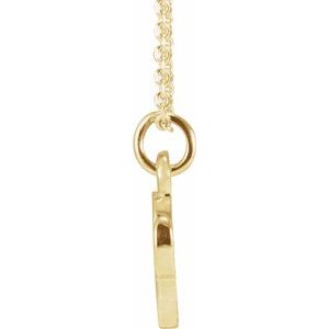14K Yellow Gold Petite Initial O 16" Necklace
