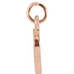 14K Rose Gold Petite Initial O Pendant